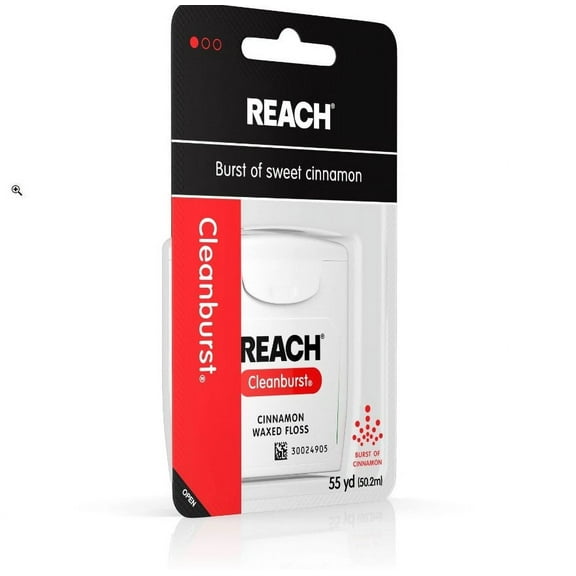 Reach Cleanburst Cinnamon Waxed Floss, 55 Yards (Pack of 4)