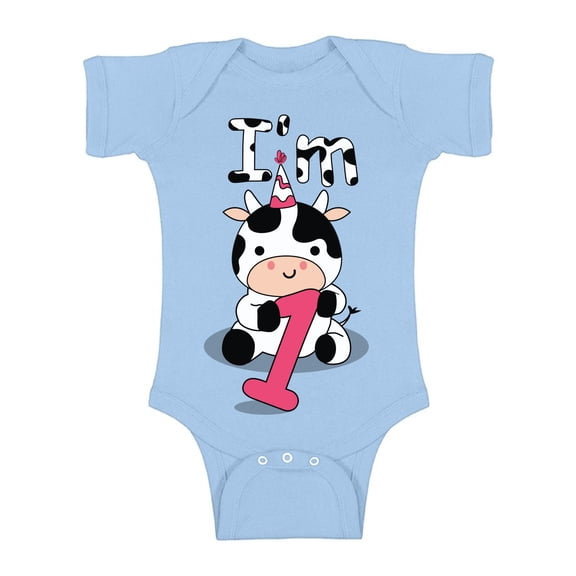 Birthday Outfits for 12 Months - Cute Baby Boy Baby Girl Shirt - Little Cow Romper
