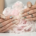 thumbnail image 3 of Hypnaughty 24 Pcs Jewels Rhinestone and Glitter Nude Luxury Coffin Press on Nails with Design and Glue Long and Extra Long Fake Nails Nude Glitter Ombre Design with Rhinestones, 3 of 6