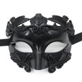 thumbnail image 1 of Máscara de hombre griego romano, máscara de media cara veneciana para baile de máscaras Mardi Gras fiesta de Halloween (negro), 1 of 5