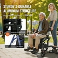 thumbnail image 3 of VEVOR Déambulateur 2 en 1 et Fauteuil de Transport pour Aînés, Déambulateur Roulant Pliant Fauteuil Roulant Combo et Repose-Pieds, Déambulateur Léger avec Poignée Ajustable, Roues Tout-Terrain, 300 Lb, Noir, 3 of 9
