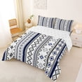 thumbnail image 2 of jejeloiu Classic Tribal Full Size Comforter Sets,Traditional Print Bedding Comforter Set For Boys,Blue White,Reversible,3pcs,1 Comforter and 2 Pillowcases, 2 of 7