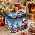 thumbnail image 4 of Christmas Storage Bin with Lid and Carrying Handle Christmas Foldable Storage Box Large Xmas Decorative Collapsible Container Basket for Organizing Closet Home Bedroom Gift, 4 of 6