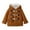 Brown, variant on lnmuld Kids Jacket Boys Winter Hooded Jacket Outerwear Duffle Front Zipper Cozy Warm Coat for Cold Weather Solid Color Size:12-18 Months