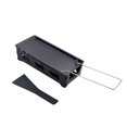 thumbnail image 3 of 1 Set Portable Cheese Grill Mini Non-stick Bakeware Set Butter Cheese Grill Non-stick Outdoor Camping Cookware for Kitchen with Black Stove Rack, Baking Tray, Small Spatula (Black, Steel Handle), 3 of 8