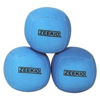Zeekio Lunar Juggling Balls - 110g Professional UV Reactive 6 Panel Ball - Pack of 3 (Solid Blue)