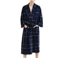 thumbnail image 2 of Fymall Women Men Long Robe Soft Warm Flannel Robe Bathrobe Nightgown, 2 of 6