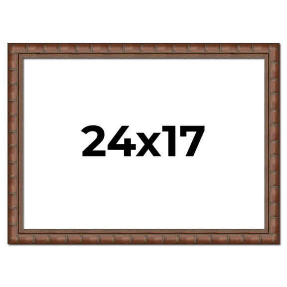 24x17 Bamboo Wood Tone Complete Wood Picture Frame with UV Acrylic, Foam Board Backing, & Hardware