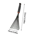 thumbnail image 3 of Stainless Steel Hand Rake - 3-Prong Fan Leaf Rake for Gardening | Heavy Duty Soil Cultivator & Debris Collector | Compact Garden Tool for Lawns, Flower Beds & Shrubs, 3 of 8
