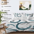 thumbnail image 4 of Turquoise Grey Bedding 3 Piece Duvet Cover Set Queen Size, Geometric Circle Modern Abstract Simple Art Soft Microfiber Comforter Cover with Zipper Closure & Pillowcases, FadeResistant Quilt Cover, 4 of 9