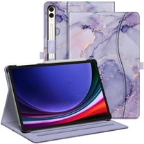 Fintie Case for Samsung Galaxy Tab S10 Plus 2024/S9 Plus 2023/S8 Plus 2022/S7 FE 2021/S7 Plus 2020 12.4 Inch, Multi-Angle Viewing Protective Cover with Pocket, Auto Sleep/Wake, Lilac Marble