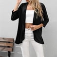 thumbnail image 3 of Fulijie Womens Tops,Women Cardigan Short Sleeves Open Front Lightweight Draped Ruffles Knit, 3 of 8