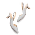 thumbnail image 2 of Pennysue Women's Slingback Heels Silver Pointed Toe Dress Pumps 7.5M, 2 of 6