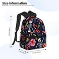 thumbnail image 4 of Gaeub Dancing Skeletons Floral Garden School Backpack Waterproof Bookbag for Men Women College High School Bags, 4 of 8