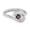 thumbnail image 2 of 0.5 Ct Garnet 925 Sterling Silver Two Stone Swirl Engagement Women Mother's Day Gift Ring, 2 of 3