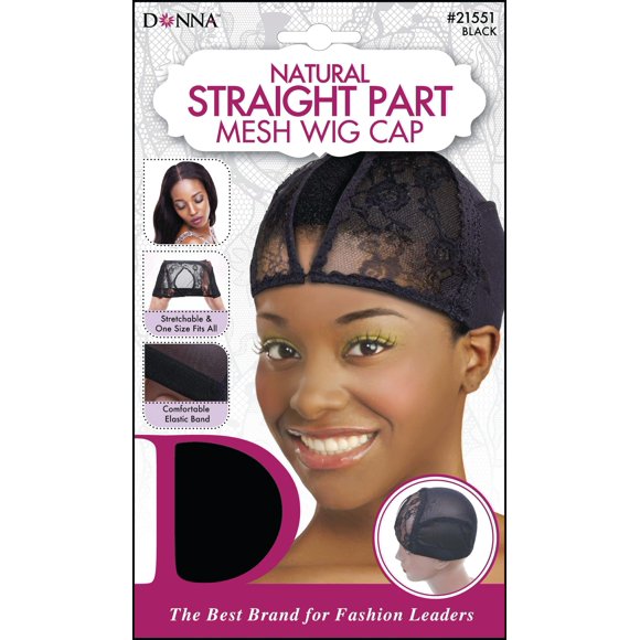 DONNA Gorro de Peluca de Malla de Parte Recta Gorro de Peluca para Mujeres o Hombres para Coser Pelucas de Parte en U Malla Negra