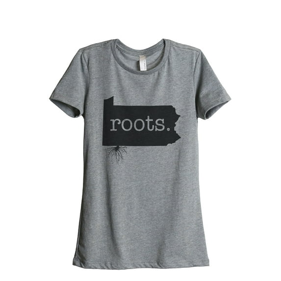 Thread Tank Home Roots State Pennsylvania PA Women's Relaxed Crewneck T-Shirt Tee Heather Grey Small