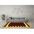 thumbnail image 3 of Ahgly Company Indoor Round Abstract Yellow Contemporary Area Rugs, 3' Round, 3 of 4
