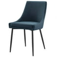thumbnail image 3 of Side Dining Chair, Set of 2, Fabric, Metal Steel, Navy Blue Black, Modern Contemporary Urban Design, Kitchen Room Cafe Bistro Restaurant Hospitality, 3 of 8
