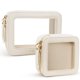 thumbnail image 1 of Bolsa de maquillaje transparente Prite Clear, impermeable, de viaje, color beige, 1 of 6