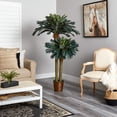 thumbnail image 2 of Nearly Natural 5033 Sago Palm Double Potted Silk Tree, 6-Feet and 4-Feet, Green, 2 of 2