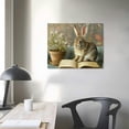 thumbnail image 4 of Nawypu  Reading Rabbit On Book Wall Art Canvas Prints Bunny Flower Painting Artwork Spring Easter Print Poster Wall Decor for Living Room Kitchen Bathroom Decor, 4 of 6