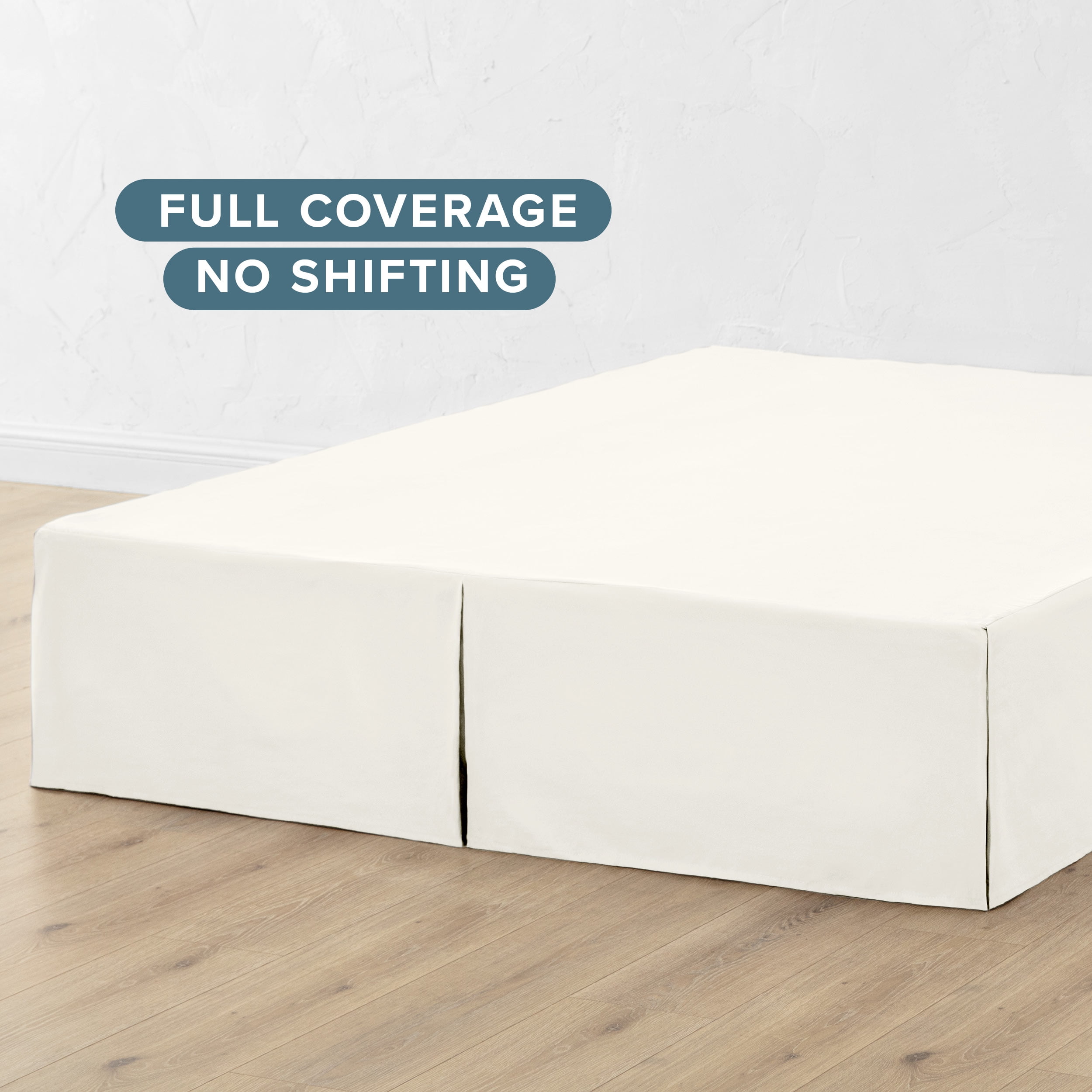 Bare Home Double Brushed Bed Skirt - Premium 1800 Collection - 15-inch Drop - California King, Cream