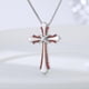 thumbnail image 2 of Necklace Pendant Necklace 18K White Gold Plated Stainless Steel Necklace for Women, 4A  Cubic Zirconia Princess Cut, 2 of 4