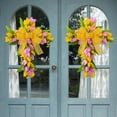 thumbnail image 4 of MXTPOV Spring Wreaths for Front Door, Yellow Bow Cross Wreath with Fake Lilies for Wall Decor, Spring Wreath for Party Home Decor, Spring Decor Wreath, 4 of 5