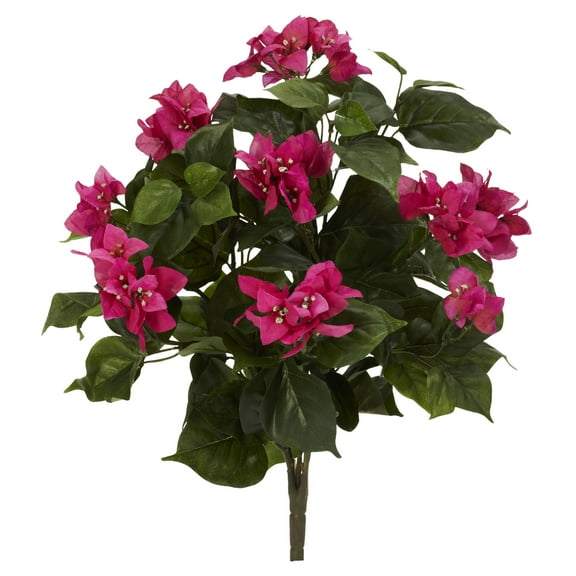 Nearly Natural 20" Plastic/Polyester Bougainvillea Artificial Plant (Set of 3), Pink