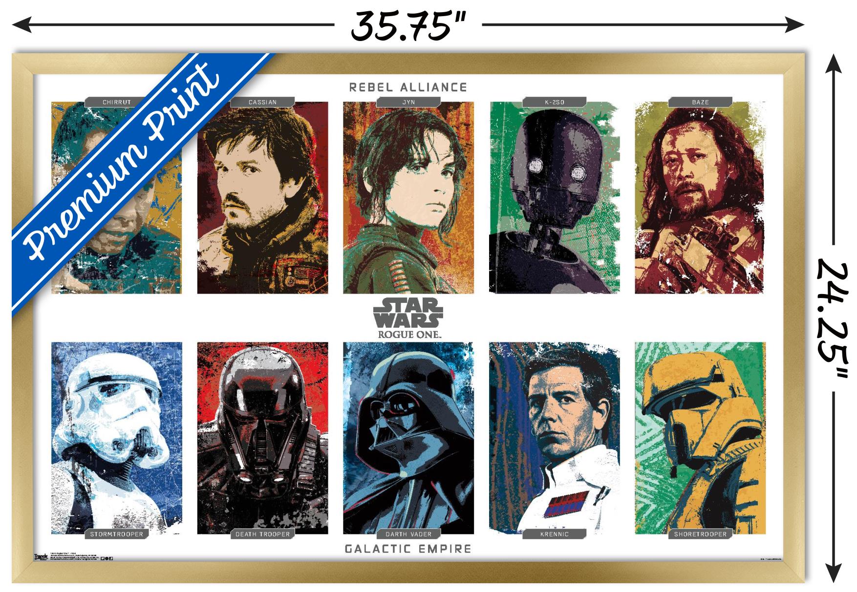 Star Wars: Rogue One - Grid Wall Poster, 22.375" x 34", Framed