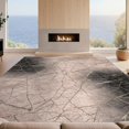 thumbnail image 2 of Design&I 8'x10' Washable Area Rug Sleek Flatweave Pet Friendly Abstract Blush Cracked Motif Veining Veined Swirls Gilded Pink Flowing Dynamic for King Size Bedroom, Under Bed, 2 of 7