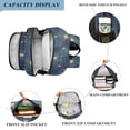 thumbnail image 3 of FORMRS Kids Backpack for School Unisex 17" Casual Bookbag Travel Daypack with Compartment Pockets, Blue Firefly Pattern, 3 of 7