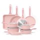 thumbnail image 1 of Juego de utensilios de cocina JEETEE Pink Antiadherente Induction 23 piezas con granito, 1 of 9