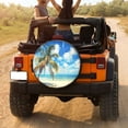 thumbnail image 3 of KAKALAD Summer Beach Tropical Palm Tree 01 Spare Tire Cover Universal Vehicle Accessories Buckle Car Tools 16”in, 3 of 6