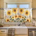 thumbnail image 2 of Yayeee Kitchen Curtains Tier Set of 2 Light Filtering 57"x24" Over Sink Window Panels, Beige Sunflowers, 2 of 7