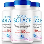(3 Pack) Sonic Solace - Advanced Ear Support, Natural Formula to Promote Inner Ear Health, Tinnitus Supplement for Ringing, Official Auditory Pills, SonicSolace Reviews (180 Capsules)