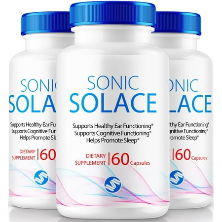 (3 Pack) Sonic Solace - Advanced Ear Support, Natural Formula to Promote Inner Ear Health, Tinnitus Supplement for Ringing, Official Auditory Pills, SonicSolace Reviews (180 Capsules)
