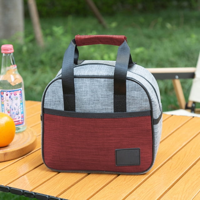 Bolsa de almuerzo con aislamiento térmico | Repelente al agua de tela Oxford | Forro de papel de aluminio | Enfriador portátil de gran capacidad | Bolsa de Alimentos Multiusos | 9.1 x 5.5 x 8.3