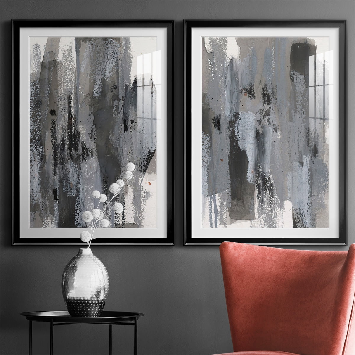 Wexford Home Loft Pastel III Premium Framed Print, 26.5" x 36.5" - Ready to Hang, Black (Set of 2)
