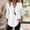 White, variant on Olyvenn Tops for Women Trendy V Neck Cotton Linen 3/4 Sleeve Top Loose Fit Solid Color Blouse Trendy Fashion Clothes Yellow XL
