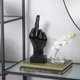 thumbnail image 5 of Estatuas de escritorio con gesto de mano de poliresina negra, decoración de escultura de dedo, estatua de dedo medio con personalidad plateada, regalos para familiares y amigos (negro), 5 of 5