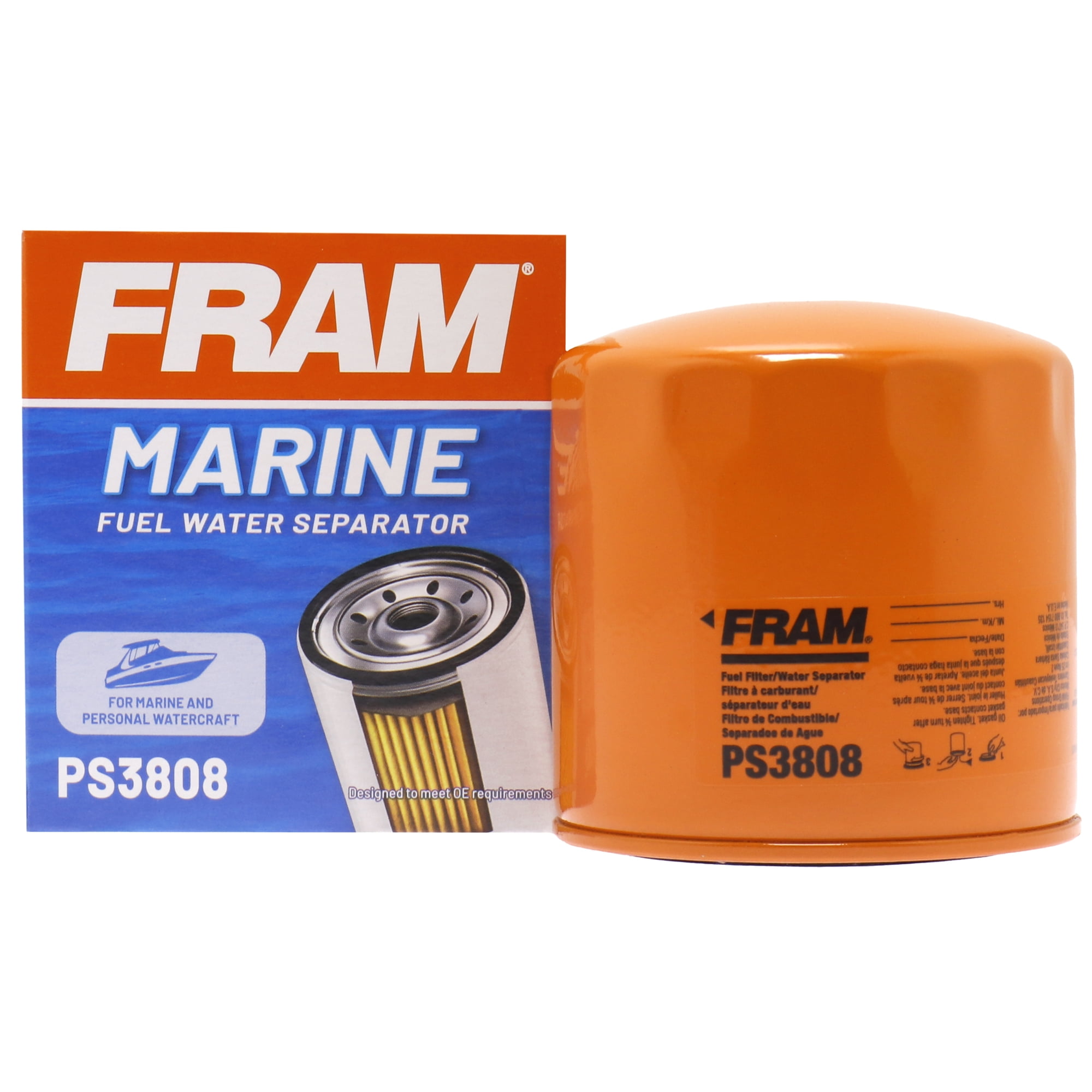 (2 pack) FRAM PS3808 Spin-On Replacement Water Separator Filter For Select Marine Vehicles