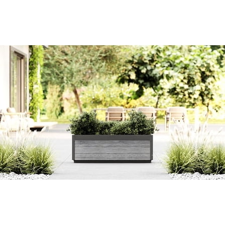 Delta 45" L x 17" W x 15" H Modern Vinyl Planter, Gray