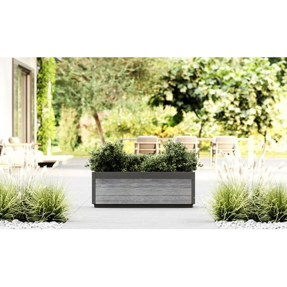 Delta 45" L x 17" W x 15" H Modern Vinyl Planter, Gray