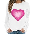 thumbnail image 4 of Kilaqueen Valentine's Day Sweatshirt for Women Crew Neck Long Sleeve Funny Love Heart Graphic Pullover Tops Holiday Vacation Casual Trendy Sweatshirt, 4 of 5