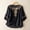 Black, variant on Linen Shirts Loose-fit Cotton Top Elbow Sleeve Embroidered Boho Tops Summer Blouse Shirts Cotton Embroidered Peasant Bohemian Blouses Gauze Shirts Black 2 3XL