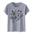 thumbnail image 4 of Blouses pour Femmes, Mode Féminine Imprimé Manches Courtes Blouse Drôle Col Rond T-Shirt Tops, 4 of 4