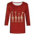 thumbnail image 4 of LiMoi Women's Festive Christmas Top 3/4 Sleeve Round Neck Comfortable Shirt Tees Tshirts Blouse My Items, 4 of 5
