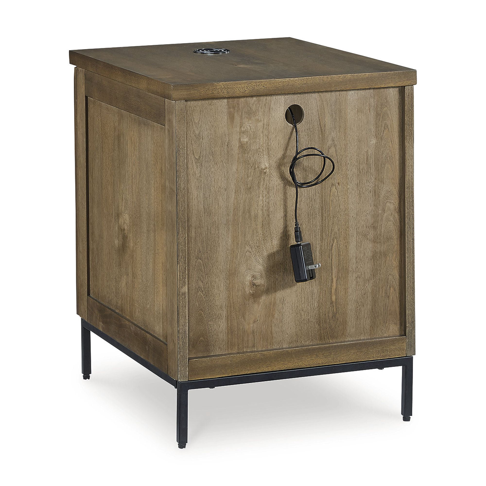 Signature Design by Ashley Torlanta Chairside End Table with Wireless Charging, Brown